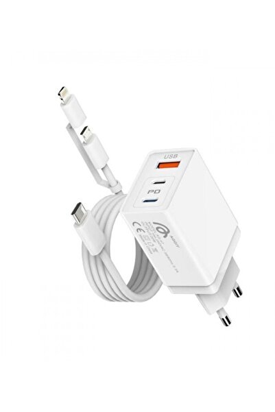 TECHNOMEN Aggiy Ag-47 Hızlı Şarj Aleti USB Type-C Lightining 20w Şarj Kablosu Adaptörü