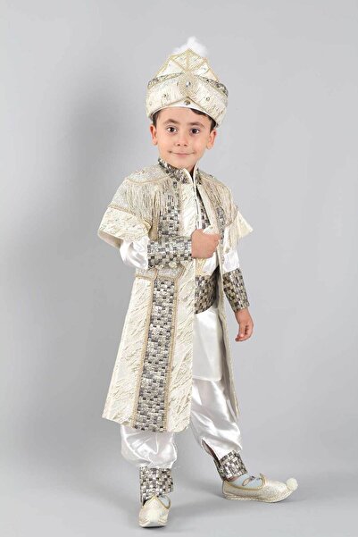 Osmanlı Sünnet Kıyafetleri Şanlı Şehzade Krem Kahve Sünnet Takımı