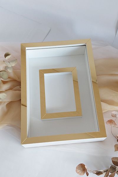 Verda Çerçeve 25x35 Cm Design de model Cutie de trandafiri Rama de memorie cu zonă foto alb-aurie! Cadru model nou!