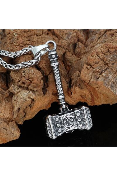 VİKİNGS قلادة ثور هامر الأساطير الإسكندنافية أودين ثور هامر 316 لتر من الفولاذ