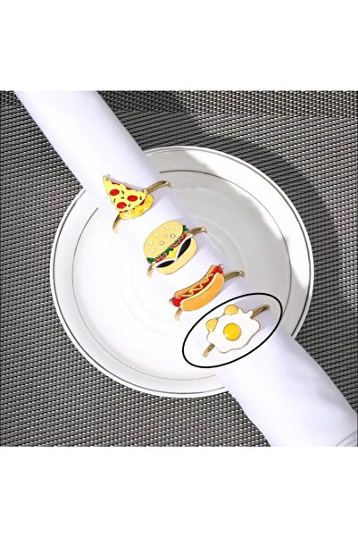 Bella Sahan Yumurta Metal Peçete Halkası/Eggs Metal Napkin Rings-(2 Adet)