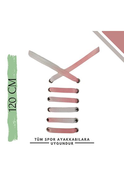 MAG 120cm Light Pink - White Color Gradient Sports Shoelace