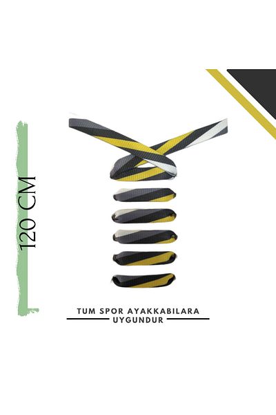 MAG 120cm White - Yellow - Black Color Gradient Sports Shoelace