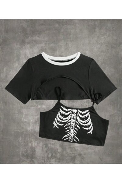 DENİKK Скелетний кроп-топ з розрізами