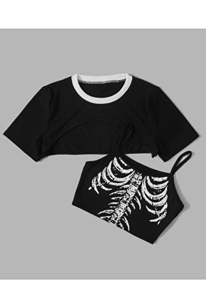 DENİKK Скелетний кроп-топ з розрізами