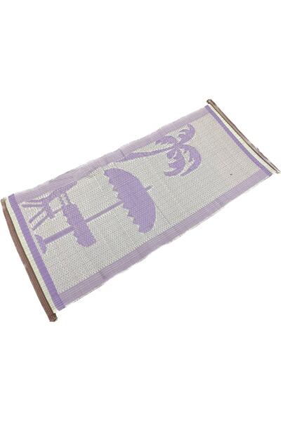bademlerhali Plastik Plaj Hasırı Şemsiye Desenli 60*150cm Deniz Hasırı Plasti...