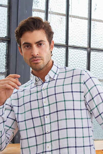 RAVANELLI قميص قطني عصري بنمط منقوش