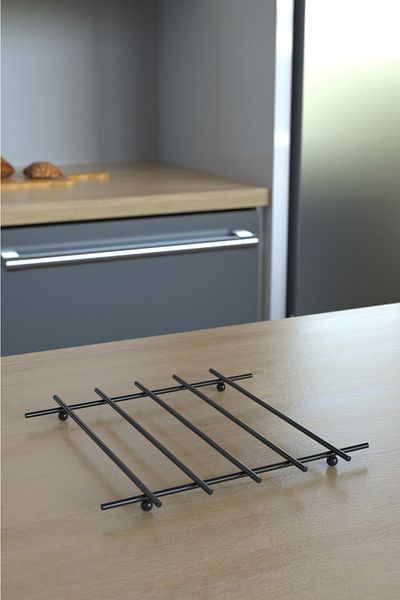 KARTEYA Service Presentation Set and Bread Dish Set Towel Holder Napkin Roll Holder Horizontal Napkin Holder Trivet Bread Dish - Set of 4