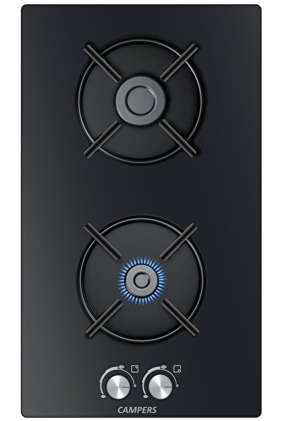 CAMPERS İKİLİ DOMİNO YENİ MODEL CAM OCAK GAZ EMNİYETLİ