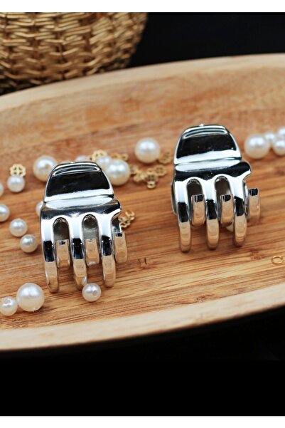 monalisatoka Kadın Gümüş Üç Dış 2'Li Mandal Toka (5cm)