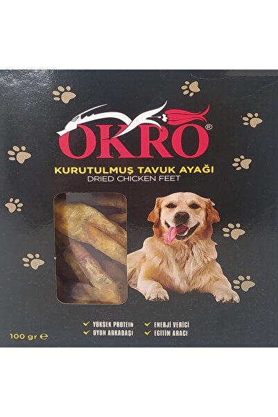 HAKİ Okro Kurutulmuş Tavuk Ayağı 100gr Köpek Ödül Maması