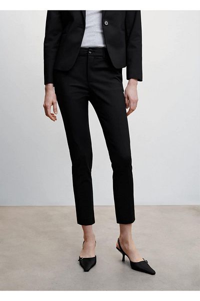 MANGO Woman Skinny Fabric Trousers