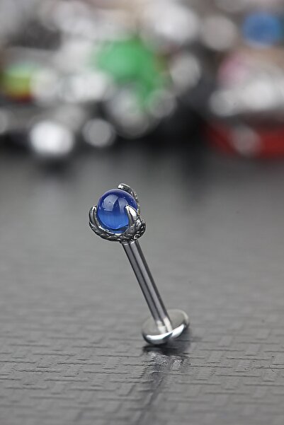 depozoom Yeni Sezon 316L Cerrahi Çelik Kıkırdak Tragus Pençe Doğal Taş Opal L...