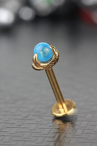 depozoom Yeni Sezon 316L Cerrahi Çelik Kıkırdak Tragus Helix Opal Doğal Taş A...