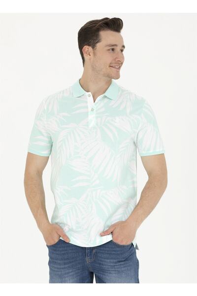 U.S. Polo Assn. U.S. Polo Assn. Ανδρικό μπλουζάκι πόλο γιακά πράσινο PARMA