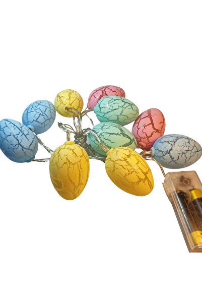 Ororabutik 10LU RENKLİ YUMURTA ŞEKLİNDE LED-Dolama Led-Pilli