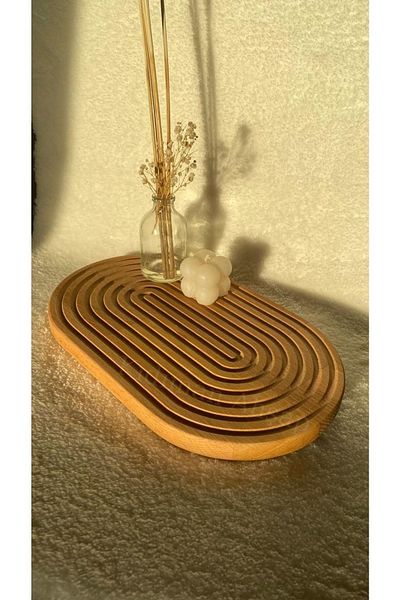 Cookjoy Wooden Carved Oval Decorative Presentation Tray Presentation Tray Bathroom Tray Breakfast