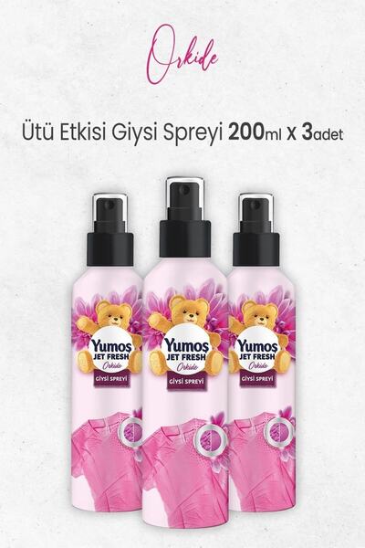 Yumoş Jet Fresh Ütü Etkisi Giysi Spreyi Orkide 200 ml x 3 Adet