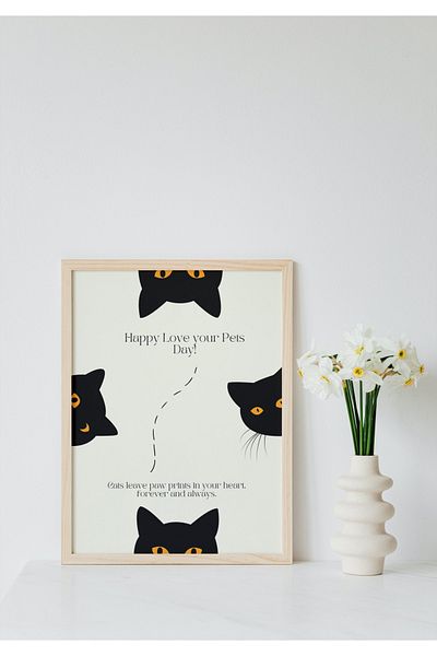 Hiruko Tasarım Atölyesi Τραπέζι Cat Love Series No:4 Τραπέζι Black Cat
