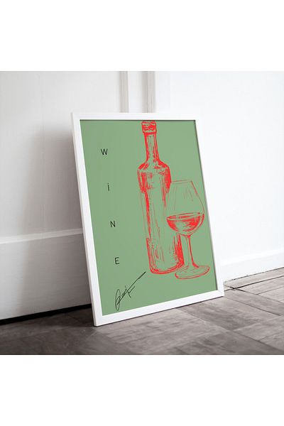 Hiruko Tasarım Atölyesi Ξύλινος Πίνακας Premium Wine Bottle Kitchen Series No:4