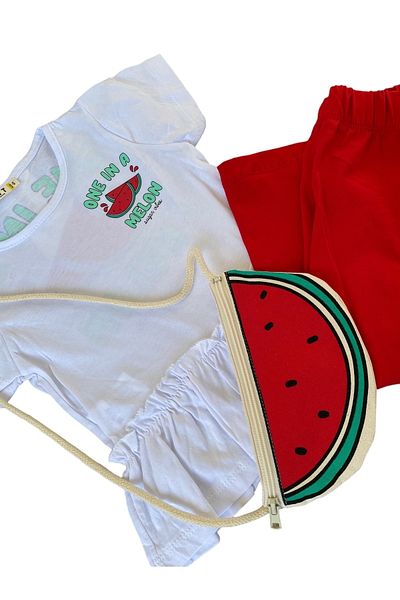 ant kids Watermelon Patterned Tights and Bag Set