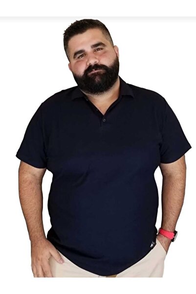 Yakalaa Ανδρικό αθλητικό μπλουζάκι με γιακά πόλο plus size χωρίς τσέπη