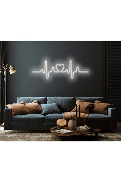 Pleksistore Ritimli Kalp Kalp Ritmi Neon Led Duvar Aydınlatma