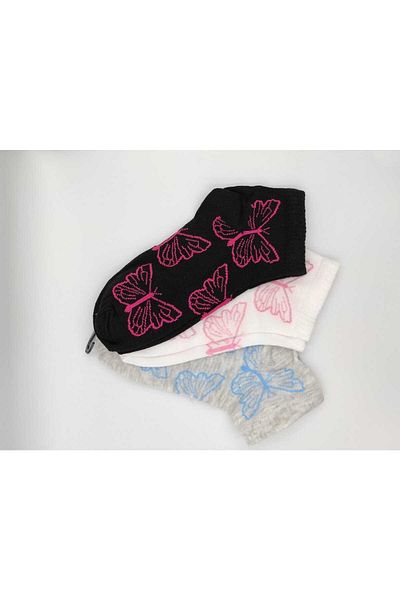 ALTUNTAŞ BUTTERFLY PATTERNED COMBED COTTON SOCKS
