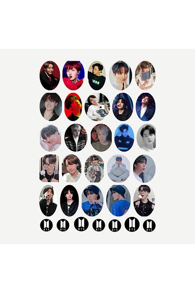 Ororabutik Σετ αυτοκόλλητων 32 τμχ Kpop Bts J-hope - Σετ αυτοκόλλητων Scrapbook Bullet Journal