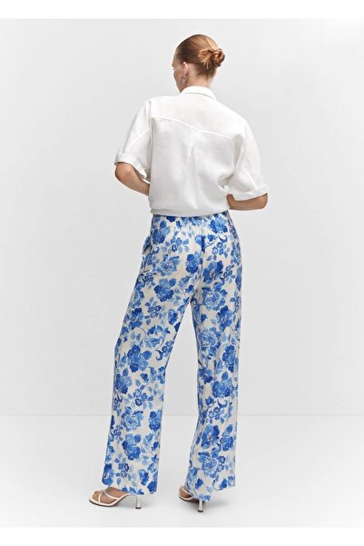 MANGO Woman Çiçekli Palazzo Pantolon