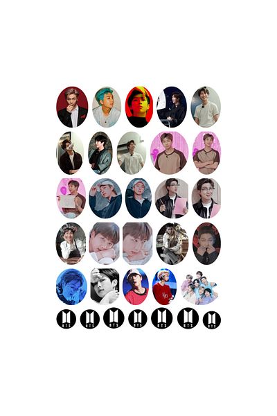 Ororabutik Σετ αυτοκόλλητων Kpop Bts Rm 32Pcs - Σετ αυτοκόλλητων Scrapbook Bullet Journal