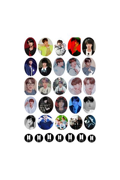 Ororabutik Σετ αυτοκόλλητων 32 τμχ Kpop Bts Jin - Σετ αυτοκόλλητων Scrapbook Bullet Journal