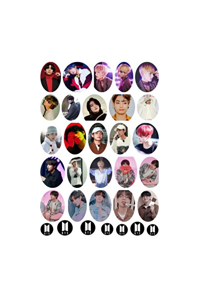 Ororabutik Set de 32 de autocolante Kpop Bts Taehyung - Set de autocolante Sc...