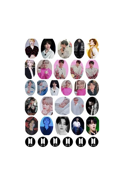 Ororabutik Σετ αυτοκόλλητων 32 τμχ Kpop Bts Jimin - Σετ αυτοκόλλητων Scrapbook Bullet Journal