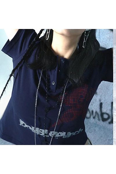 Köstebek 90s Y2K Retro Vintage Star Printed Crop T-Shirt