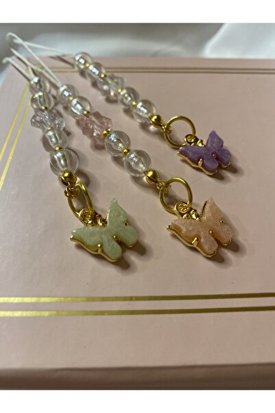 TATLIŞ Handmade Colorful Butterfly Phone Charm - 1 Piece