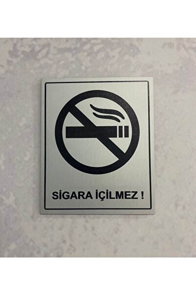 Dekokonsept Sigara Içilmez Levhası 10x12 Cm Metal Arkası Bantlı Kolay Montaj