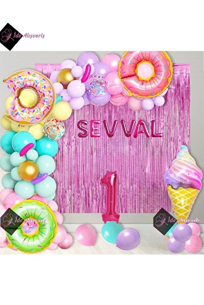 Bkmc Set de petrecere pentru ziua de naștere cu 6 litere în vară, cu înghețat...