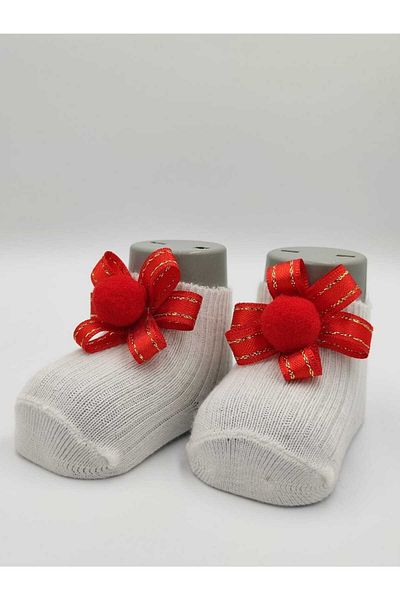 ALTUNTAŞ SINGLE NEWBORN BABY SOCKS WHITE