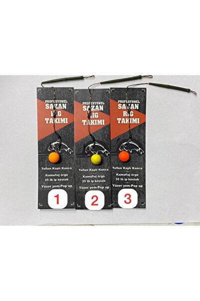 TRAKAV Hazır Yüzen Sazan Rig Takımı Yuvarlak Pop-Up