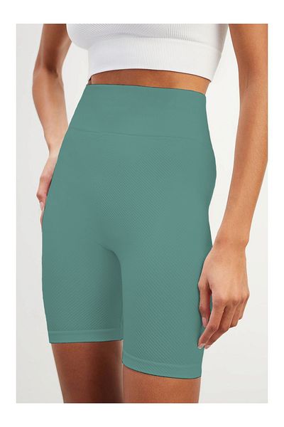MİSTİRİK Felolin Model Biker Shorts Model fără sudură Pantaloni scurți flexibili fermecați Culoare albastră