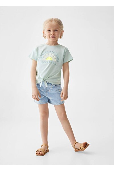 MANGO Baby Μπλουζάκι με μοτίβο με κόμπους με λεπτομέρειες