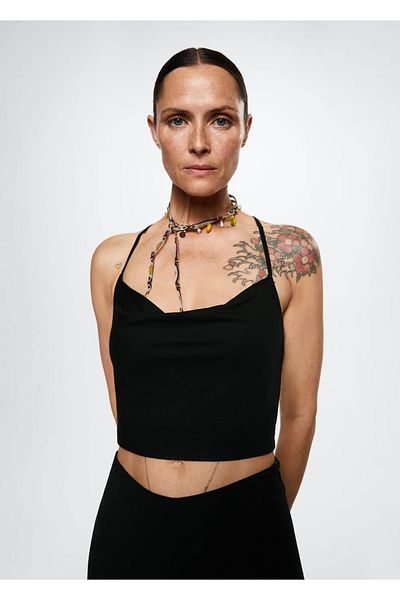 MANGO Woman Wickelbluse mit Rückenausschnitt