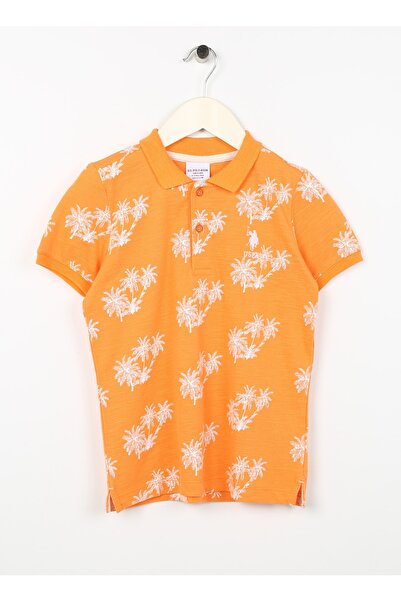 U.S. Polo Assn. US Polo Assn.Boy's Polo T-Shirt - Orange, Printed, VERONAKIDS