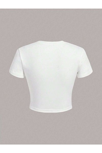 Jose Clothing Γυναικείο κοντομάνικο μπλουζάκι με λευκή στάμπα