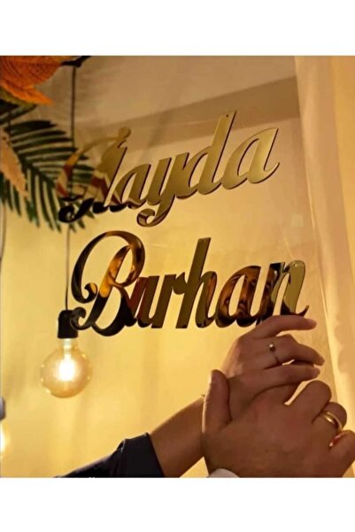 Elfora Gold Pleksi İsimlik Kişiye Özel Söz & Nişan Dekoru