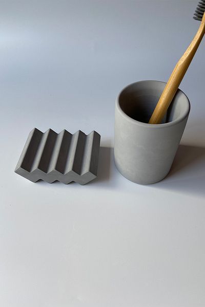 sin istanbul Σετ οδοντόβουρτσας και πιάτων σαπουνιού Concrete Grey
