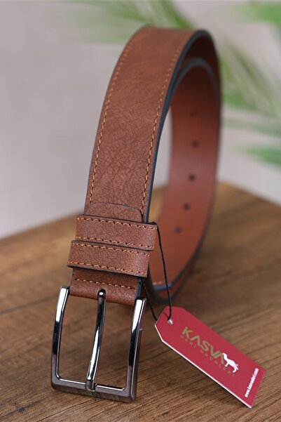 KASVA DERİ 4 Cm Tan Nubuck Artificial Sports Belt