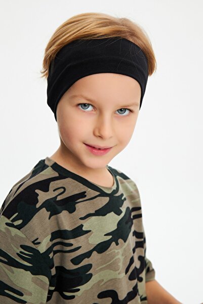 Babygiz Boy's 100% Cotton Combed Oversize T-shirt Camouflage Soft Black Banda...