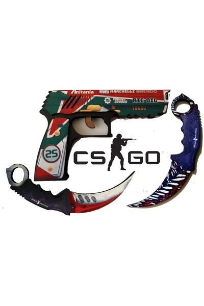 Lunarfall Ahşap Cs Go Twin Turbo 3lü Ahşap Oyuncak Takımı